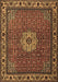 Machine Washable Persian Brown Traditional Rug, wshtr2218brn