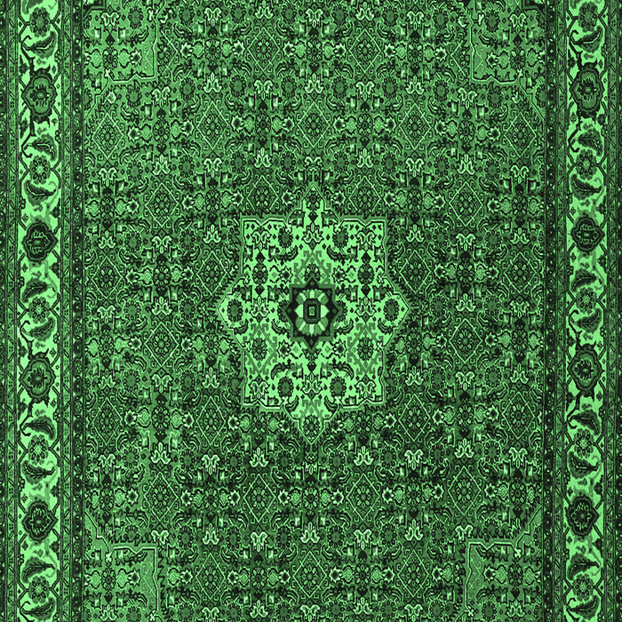 Machine Washable Persian Emerald Green Traditional Area Rugs, wshtr2218emgrn