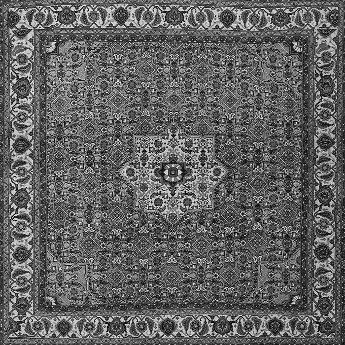 Round Machine Washable Persian Gray Traditional Rug, wshtr2218gry