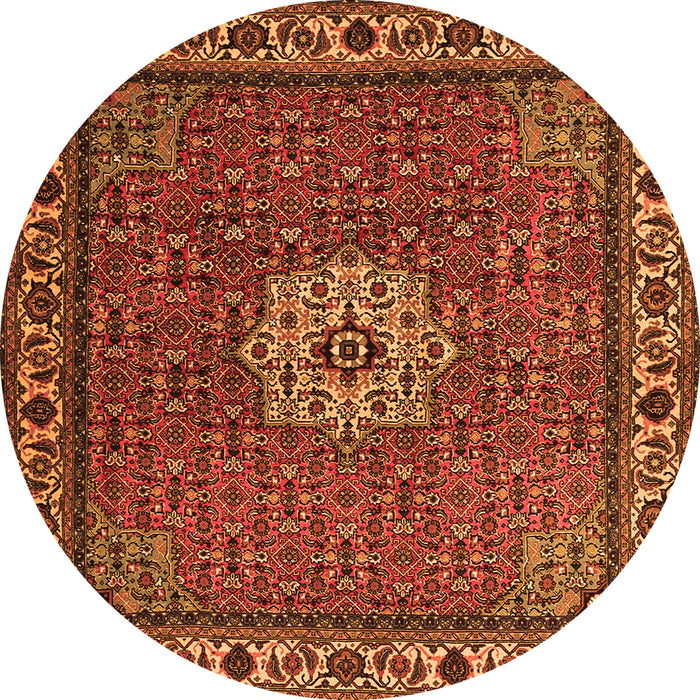 Machine Washable Persian Orange Traditional Area Rugs, wshtr2218org