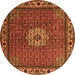 Machine Washable Persian Orange Traditional Area Rugs, wshtr2218org