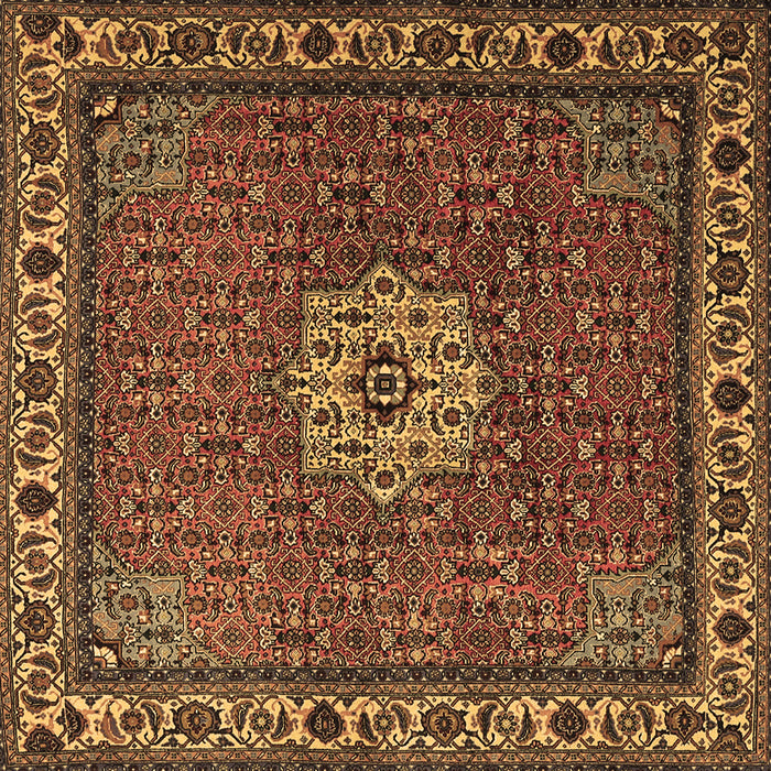 Square Machine Washable Persian Brown Traditional Rug, wshtr2218brn