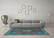 Machine Washable Persian Light Blue Traditional Rug in a Living Room, wshtr2218lblu