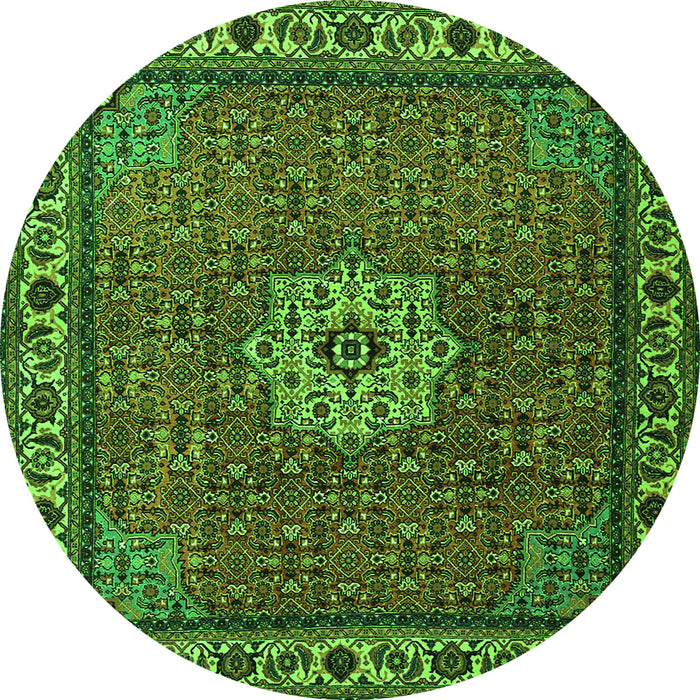 Machine Washable Persian Green Traditional Area Rugs, wshtr2218grn