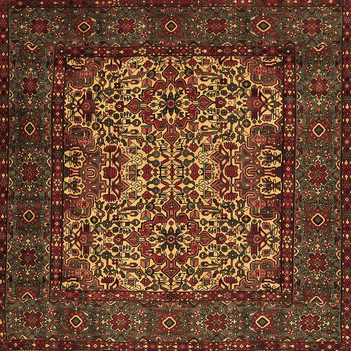 Square Persian Brown Traditional Rug, tr2219brn