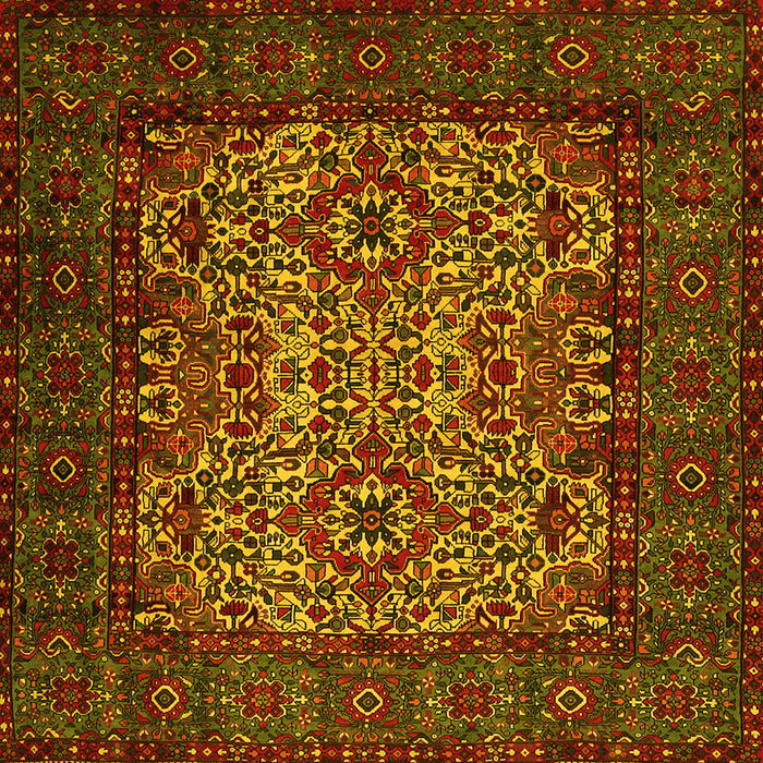 Square Persian Yellow Traditional Rug, tr2219yw