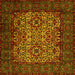 Square Persian Yellow Traditional Rug, tr2219yw