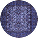 Round Persian Blue Traditional Rug, tr2219blu