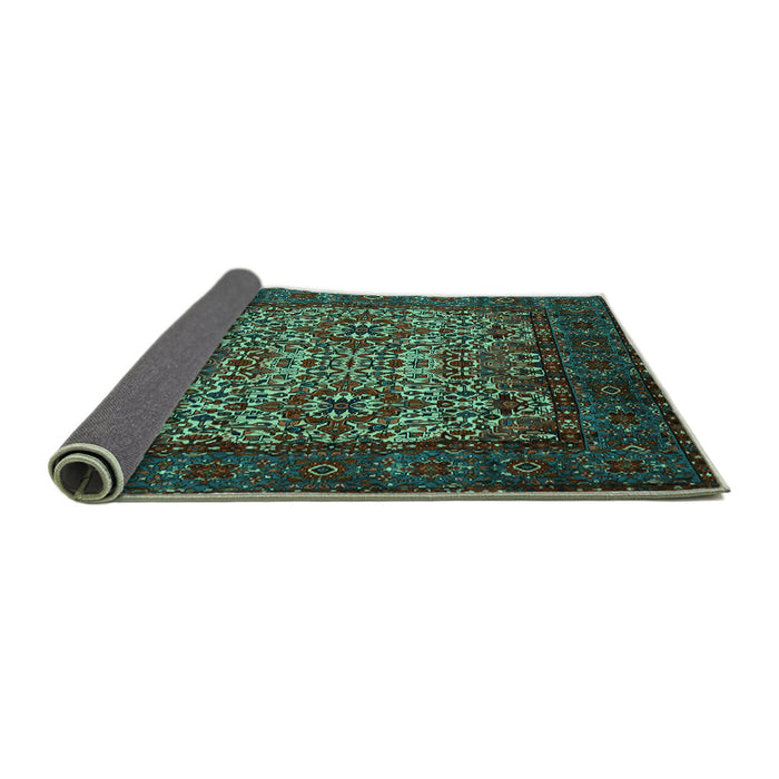 Sideview of Persian Turquoise Traditional Rug, tr2219turq