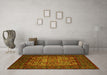 Machine Washable Persian Yellow Traditional Rug in a Living Room, wshtr2219yw