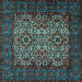 Square Machine Washable Persian Light Blue Traditional Rug, wshtr2219lblu