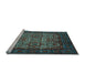 Sideview of Machine Washable Persian Light Blue Traditional Rug, wshtr2219lblu