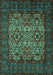 Machine Washable Persian Turquoise Traditional Area Rugs, wshtr2219turq