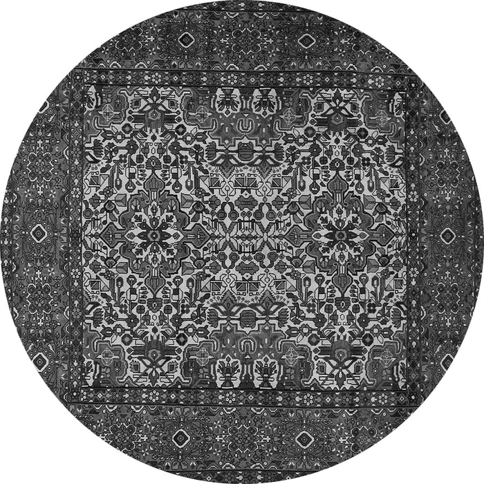 Machine Washable Persian Gray Traditional Rug, wshtr2219gry