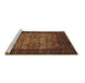 Sideview of Machine Washable Persian Brown Traditional Rug, wshtr2219brn