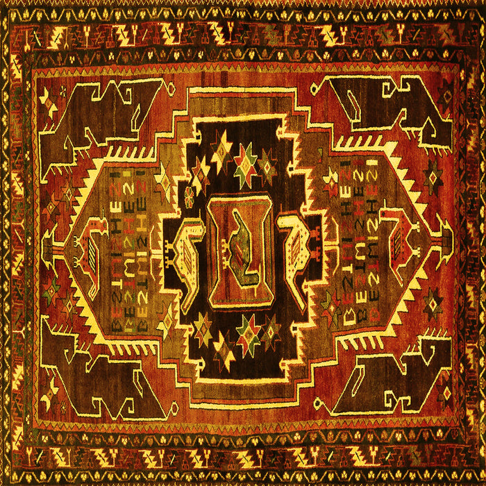 Square Persian Yellow Traditional Rug, tr221yw