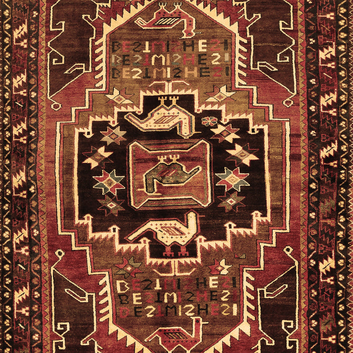 Machine Washable Persian Brown Traditional Rug, wshtr221brn