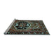 Sideview of Machine Washable Persian Light Blue Traditional Rug, wshtr221lblu