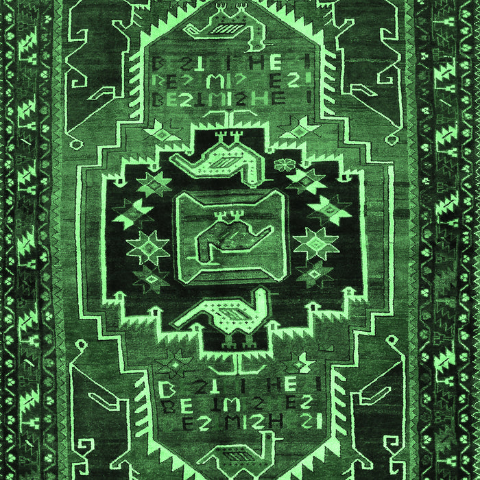 Machine Washable Persian Emerald Green Traditional Area Rugs, wshtr221emgrn