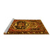 Sideview of Machine Washable Persian Yellow Traditional Rug, wshtr221yw