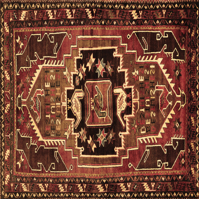 Square Persian Brown Traditional Rug, tr221brn