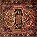 Square Persian Brown Traditional Rug, tr221brn