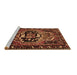 Sideview of Machine Washable Persian Brown Traditional Rug, wshtr221brn