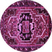 Round Persian Purple Traditional Rug, tr221pur