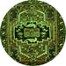 Square Persian Green Traditional Rug, tr221grn
