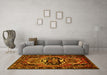 Machine Washable Persian Yellow Traditional Rug in a Living Room, wshtr221yw