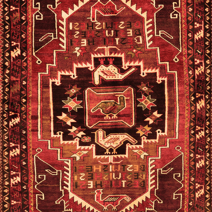 Serging Thickness of Machine Washable Persian Orange Traditional Area Rugs, wshtr221org