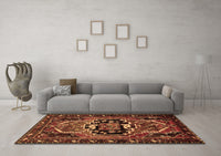 Machine Washable Persian Brown Traditional Rug, wshtr221brn