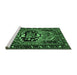 Sideview of Machine Washable Persian Emerald Green Traditional Area Rugs, wshtr221emgrn