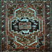 Square Machine Washable Persian Light Blue Traditional Rug, wshtr221lblu