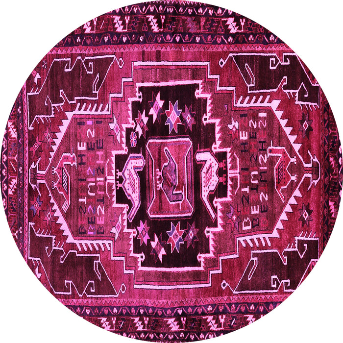 Round Persian Pink Traditional Rug, tr221pnk