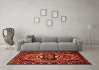 Machine Washable Persian Orange Traditional Rug, wshtr221org