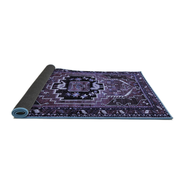 Sideview of Persian Blue Traditional Rug, tr221blu