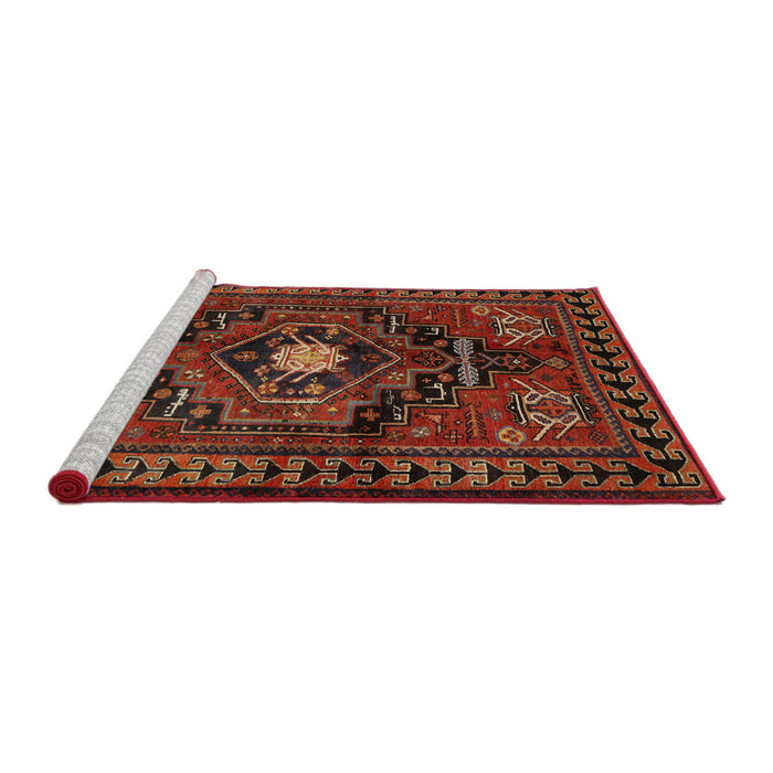 Sideview of Machine Washable Traditional Sienna Brown Rug, wshtr222