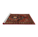 Sideview of Machine Washable Traditional Sienna Brown Rug, wshtr222