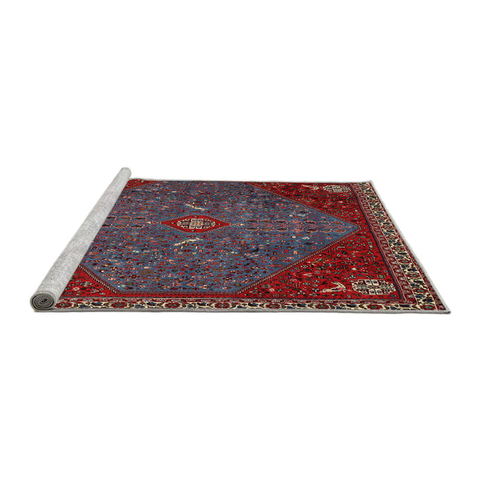 Sideview of Machine Washable Traditional Tomato Red Rug, wshtr2220