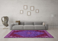 Machine Washable Persian Purple Traditional Rug, wshtr2220pur