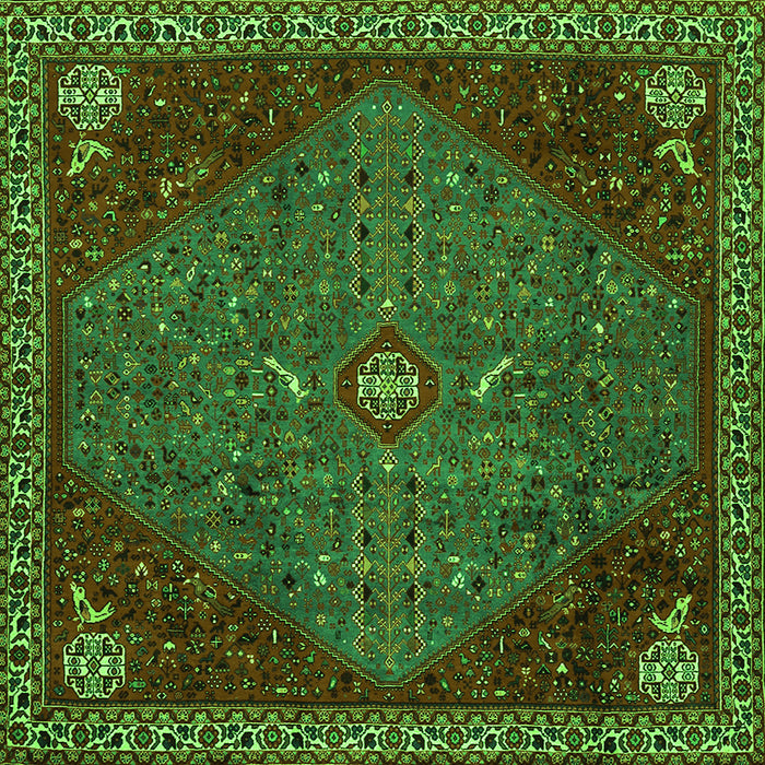 Serging Thickness of Persian Green Traditional Rug, tr2220grn