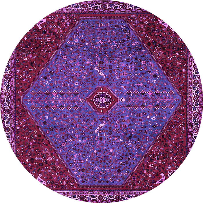 Round Persian Purple Traditional Rug, tr2220pur