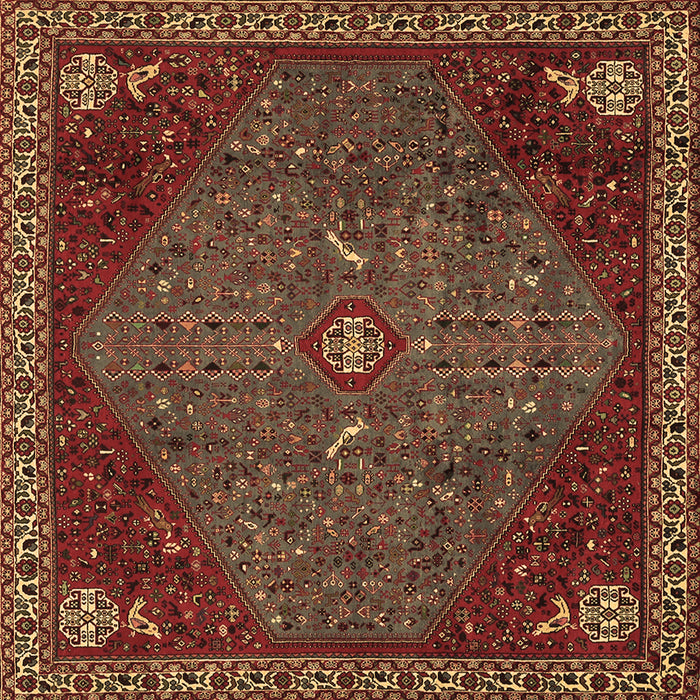Square Persian Brown Traditional Rug, tr2220brn