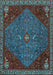 Machine Washable Persian Light Blue Traditional Rug, wshtr2220lblu