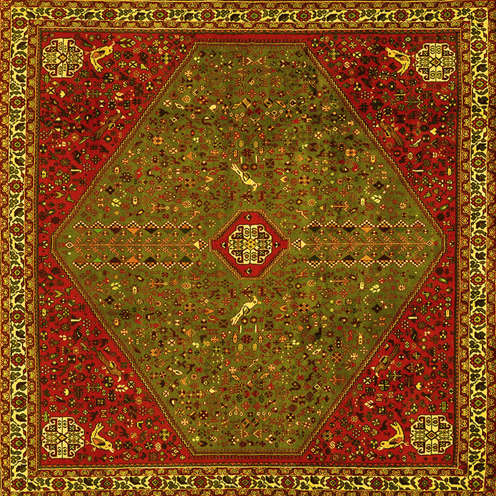 Square Persian Yellow Traditional Rug, tr2220yw