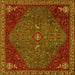 Square Persian Yellow Traditional Rug, tr2220yw