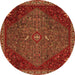 Square Persian Orange Traditional Rug, tr2220org