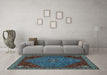 Machine Washable Persian Light Blue Traditional Rug in a Living Room, wshtr2220lblu