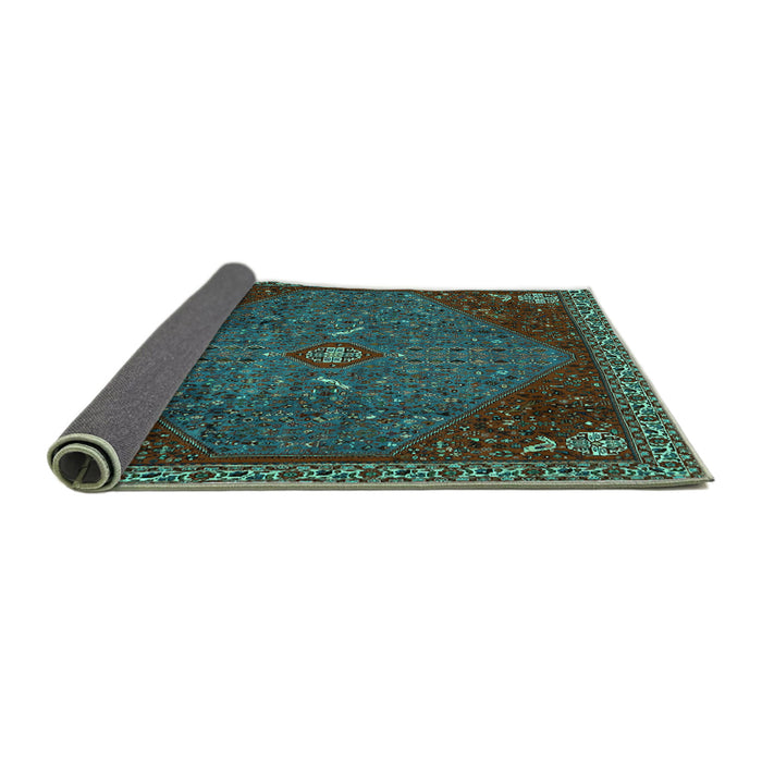 Sideview of Persian Turquoise Traditional Rug, tr2220turq